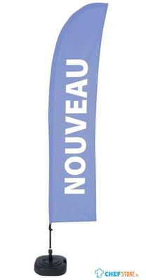 Syna Beach Flag Budget Wind Complete Set Nieuw Blauw Frans ECO Printmateriaal - BFBL-WT21-17-I498ECO