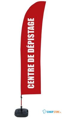 Syna Beach Flag Budget Wind Complete Set Test Lokatie Rood Frans - BFBL-WT21-17-I636