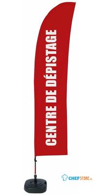 Syna Beach Flag Budget Wind Complete Set Test Lokatie Rood Frans ECO Printmateriaal - BFBL-WT21-17-I636ECO