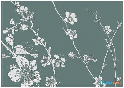 Syna Placemat Abstracte Japanse Kersenbloesem Green - PLM6GI10