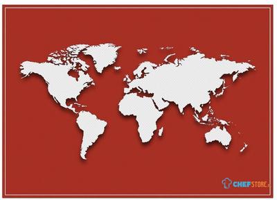 Syna Placemat Wereldkaart Rood - PLM6GI30