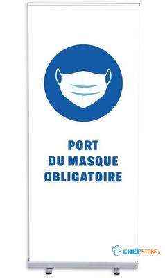 Syna Roll-Banner Budget 85 Complete Set Mondkapje Verplicht Wit Frans - RBB085LSFI608