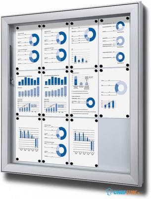 Syna Vergrendelbaar Notitiebord Outdoor Extra Deep 12x A4 - SCL12XA4PH
