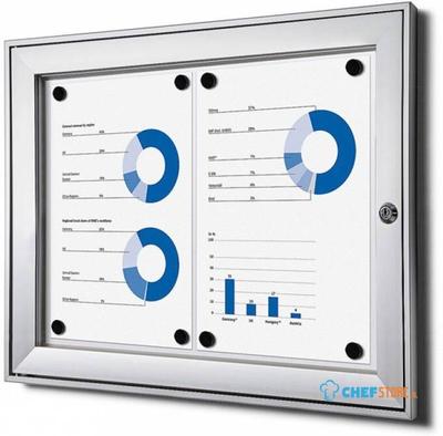 Syna Vergrendelbaar Notitiebord Indoor Zilver 2x A4 - SCS2XA4