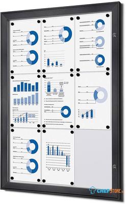 Syna Vergrendelbaar Notitiebord Indoor Zilver 9x A4 RAL7016 - SCS9XA4C7016JS