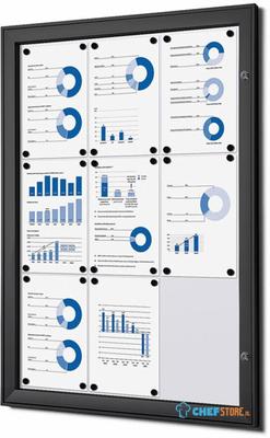 Syna Vergrendelbaar Notitiebord Indoor Zwart 9x A4 - SCS9XA4C9005