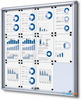 Syna Vergrendelbaar Notitiebord met Schuifdeuren 12x A4 - SCSL12XA4