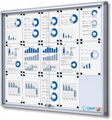 Syna Vergrendelbaar Notitiebord met Schuifdeuren 15x A4 - SCSL15XA4
