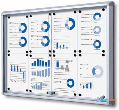 Syna Vergrendelbaar Notitiebord met Schuifdeuren 8x A4 - SCSL8XA4