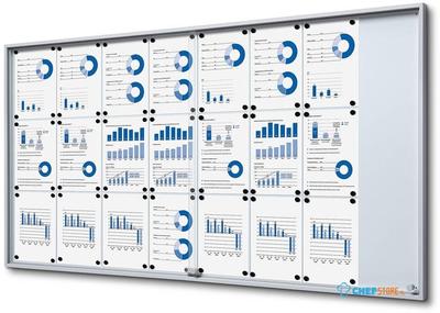 Syna Vergrendelbaar Notitiebord met Schuifdeuren Slim 24x A4 - SCSLG24XA4