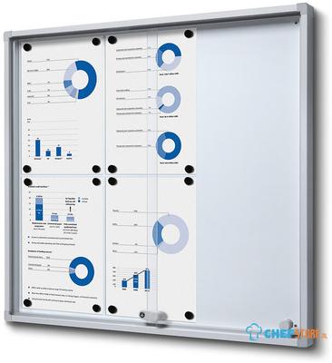 Syna Indoor Vergrendelbaar Notitiebord met Schuifdeuren Slim met Veiligheidshoeken 6 X A4 - SCSLR6XA4