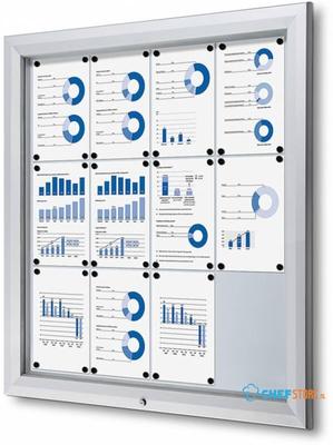 Syna Vergrendelbaar Notitiebord Outdoor met Gasveer 12x A4 - SCT12XA4PH