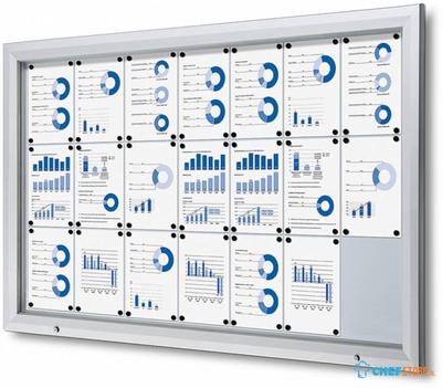 Syna Vergrendelbaar Notitiebord Outdoor met Gasveer 21x A4 - SCT21XA4PH