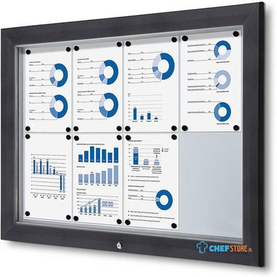Syna Vergrendelbaar Notitiebord Outdoor 8x A4 RAL 7016 - SCT8XA4PHC7016JS