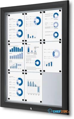 Syna Vergrendelbaar Notitiebord Outdoor 9x A4 RAL 9005 - SCT9XA4PHC9005