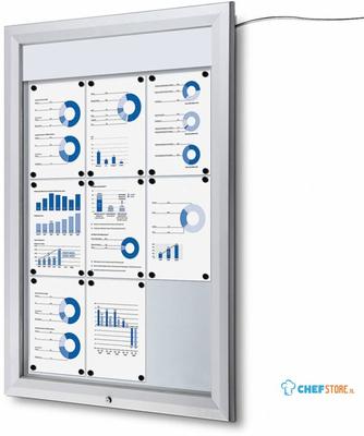 Syna Vergrendelbaar Notitiebord Outdoor Verlicht Logo 9x A4 - SCT9XA4PHLED