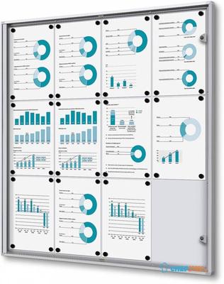 Syna Vergrendelbaar Notitiebord Indoor Economy B1 Brandwerend 12x A4 - SCXS12XA4B1