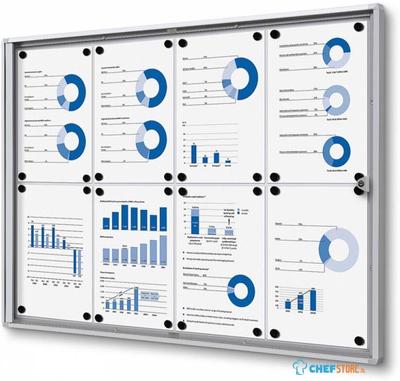Syna Vergrendelbaar Notitiebord Indoor Economy 8x A4 - SCXS8XA4