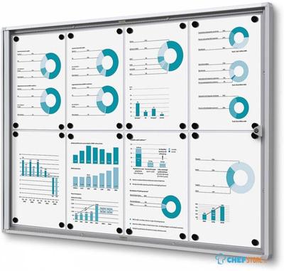 Syna Vergrendelbaar Notitiebord Indoor Economy B1 Brandwerend 8x A4 - SCXS8XA4B1