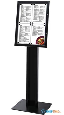 Syna Menustandaard Zwart 4x A4 - SCZNPOLE4XA4C9005