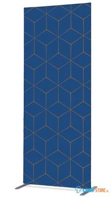 Syna Scheidingswand Textiel Deco 85-200 Dubbelzijdig Hexagon Blauw-Bruin - ZBSLIM085-200-DSI14