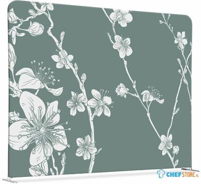 Syna Scheidingswand Textiel 200-150 Dubbelzijdig Abstracte Japanse Bloesem Groen - ZWSE200-150SSK-DSI10