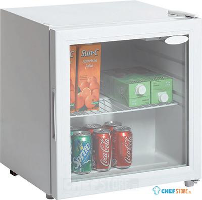 KLEINE WITTE GLASDEUR KOELKAST - +2/+10°C - 506X465X506mm - BC50