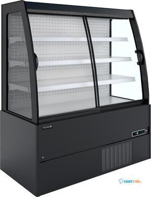 Compacte Wandkoeler met Schuifdeuren (Zwart Ext. - wit Int.) - MCWB130S LOW LED