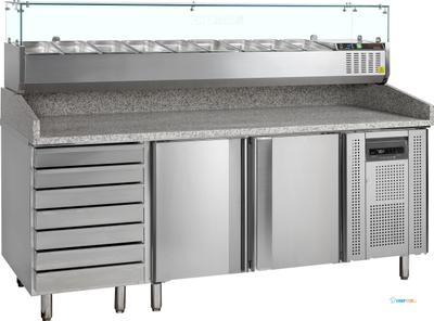 PT1310 + GVC38-200 Pizzatafel incl. unit voor toppings