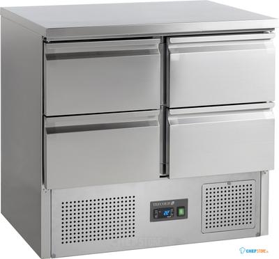TEFCOLD Saladette- Koelwerkbank GN 1/1 - 4 Schuiven - SA914