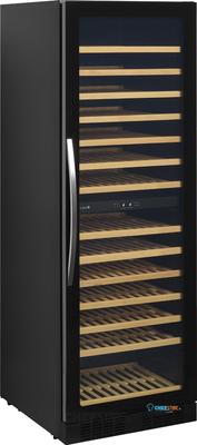 TEFCOLD Zwarte Wijnkoeler met Glazen Deur voor Exclusieve Presentatie - TFW400-2F