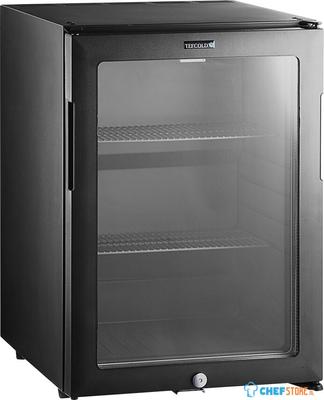 Zwarte Minibar met Randloze Glazen Deur - TM44G-1