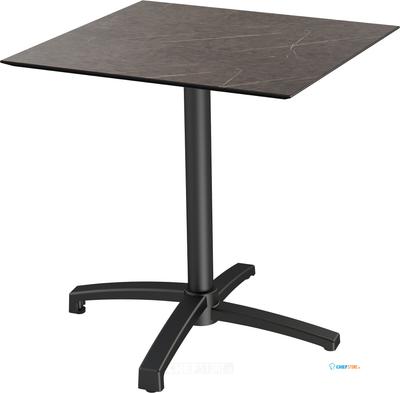 X Cross Terrastafel Zwart Frame + Midnight Marble HPL 70x70 cm - Essentials 110031677