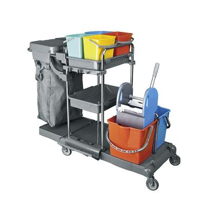 Cleaning Trolley With Bag Holder and Mop Bucket - IFC0016 1