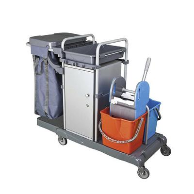 Cleaning Trolley With Bag Holder, Cupboard and Mop Bucket - IFC0018 1