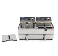 Maxima Frituurpan - 2x 16 L - 2 Manden - met Tapkraan - 09365011