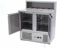 Maxima Pizzawerkbank - 90 cm - 2 Deuren - 5 X 1/6 GN - incl. RVS Afdekking - 09400200
