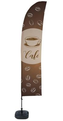 Syna Beach Flag Budget Wind Complete Set Koffie Frans ECO Printmateriaal - BFBL-WT21-17-I514ECO