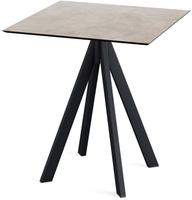 Infinity Terrastafel Zwart Frame + Moonstone HPL 70x70 cm - Essentials 120011377