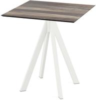 Infinity Terrastafel Wit Frame + Tropical Wood HPL 70x70 cm - Essentials 120021277