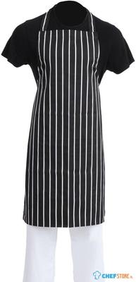 Whites halterschort zwart-wit gestreept - A935 1