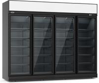 Koelkast 4 Glasdeuren Zwart Ins-2060r Bl, Combisteel 7455.2417