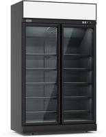 Vrieskast | 1000 L | 2 Glasdeuren | zwart | lichtbak | Combisteel | 7455.2425