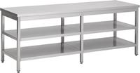 Werktafel met 2 schappen | 240cm breed | RVS | Combisteel | 7812.0311