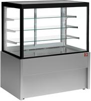 Vitrine toonbank verwarmd | B=100cm, 4 niveaus | zonder reserve | Zwart/GRIJS | Diamond Cb10ht-G5-P