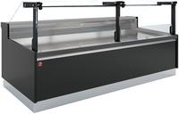 Diamond Geventileerde Vitrinetoonbank, met Reserve, Verticale Ruit 90° met Zuigerlift - FULL BLACK - DPT13-V5