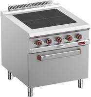 Elektrisch Fornuis Met 4 Verlaagde Kookplaten Op Oven GN 2/1 - Diamond E9/4SPF8-N