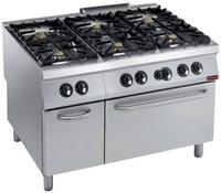 Diamond Gasformuis 6 branders (Power) + gasoven GN 2/1, Neutrale kast "POWERFUL" | G22/6BFA12PW-N