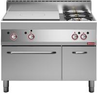 Fornuis - Doorkookplaat - 2 Gasbranders - Gasoven - Neutrale Kast - Diamond G65/T2BFA11-N