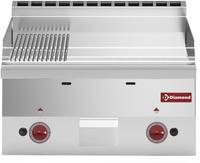 Bakplaat Gas - 2/3 Glad En 1/3 Gegroefd "chroom" -Top- - Diamond G60/PMCD6T-N